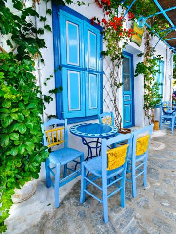 Seaside tavernas in Santorini