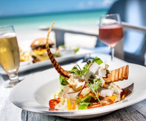 Upscale resort dining and rum tastings